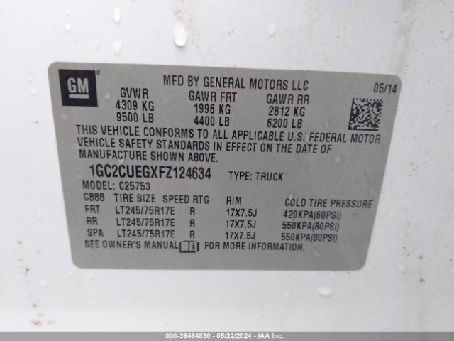 1GC2CUEGXFZ124634 Chevrolet Silverado 2500hd Wt