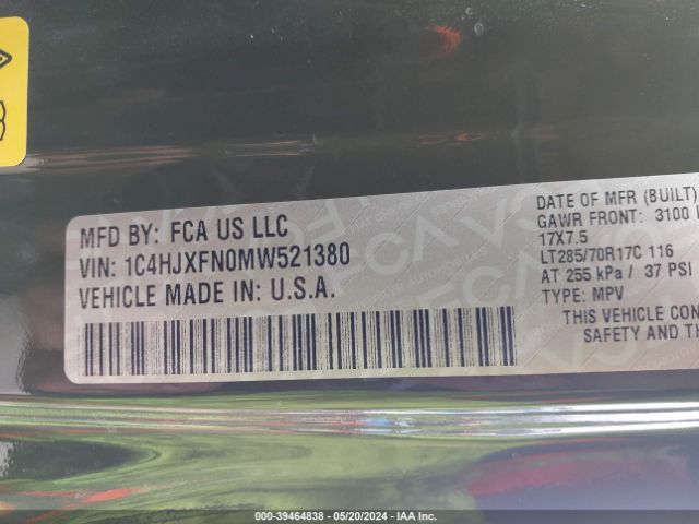 2021 JEEP WRANGLER UNLIMITED 1C4HJXFN0MW521380 Photo 8