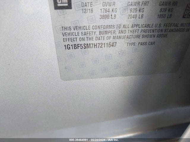 Chevrolet Cruze Premier Auto 2017 1G1BF5SM7H7211647 Image 9