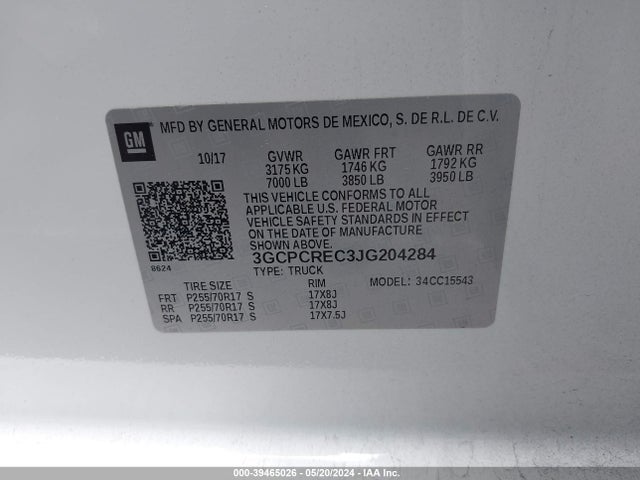 Chevrolet Silverado 1500 1lt 2018 3GCPCREC3JG204284 Image 9