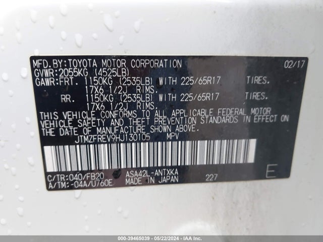 Toyota RAV4 LE 2017 JTMZFREV9HJ130105 Image 9