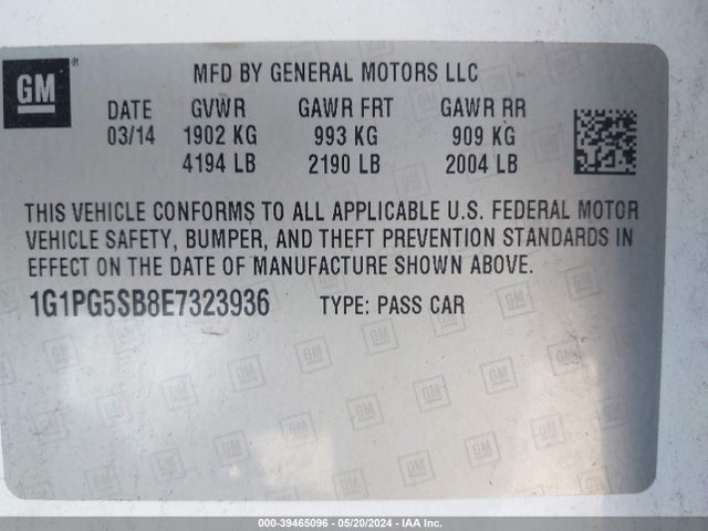 Chevrolet CRUZE LTZ 2014 1G1PG5SB8E7323936 Image 9