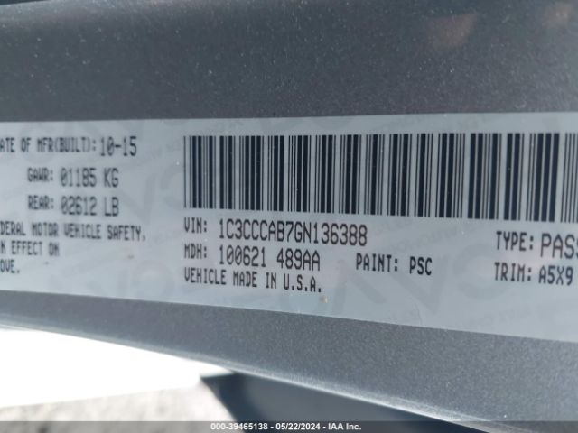1C3CCCAB7GN136388 Chrysler 200 Limited