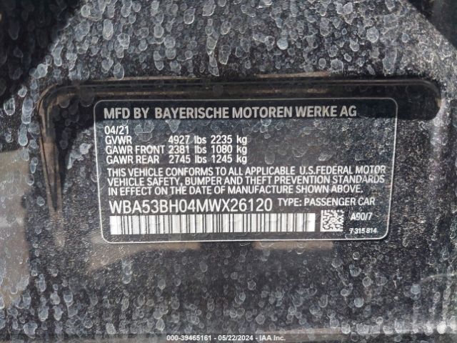 WBA53BH04MWX26120 BMW 530I