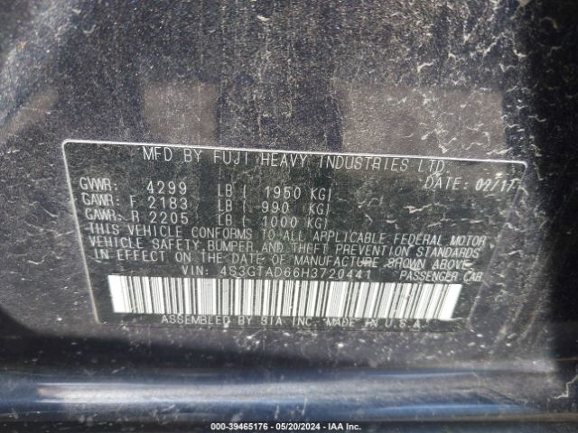4S3GTAD66H3720441 Subaru Impreza 2.0i Premium