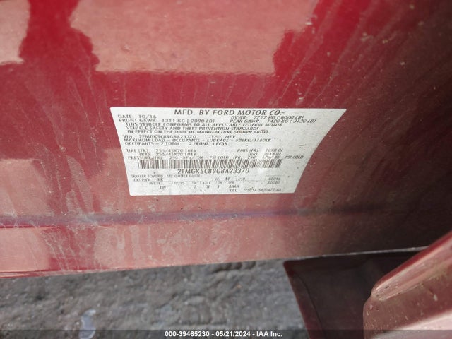 Ford FLEX SEL 2016 2FMGK5C89GBA23370 Image 9