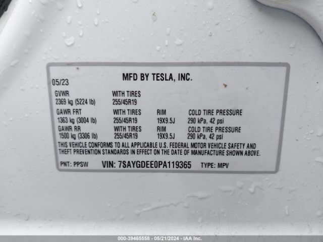 7SAYGDEE0PA119365 Tesla Model Y Awd/long Range Dual Motor All-wheel Drive