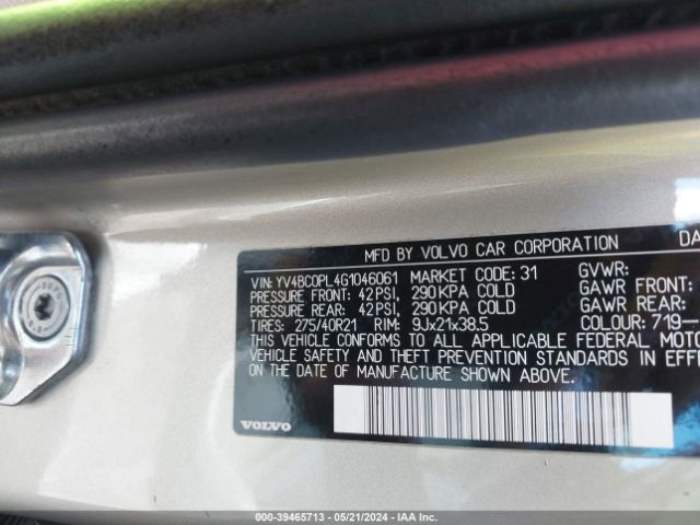 YV4BC0PL4G1046061 Volvo Xc90 Hybrid T8 Inscription