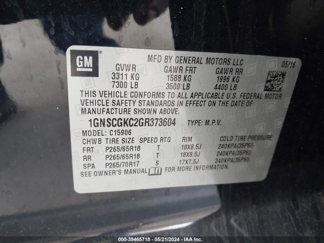 Chevrolet Suburban Ls 2016 1GNSCGKC2GR373604 Image 9