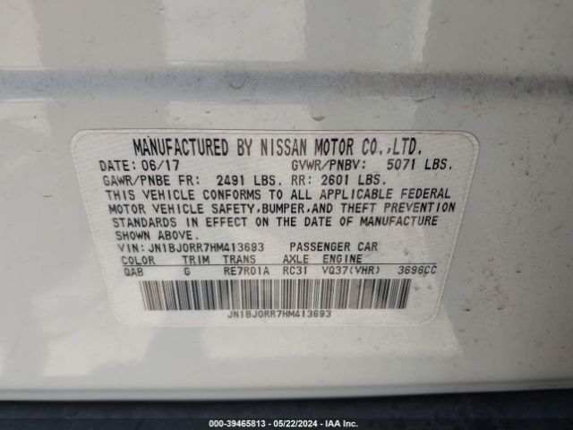 JN1BJ0RR7HM413693 Infiniti QX50