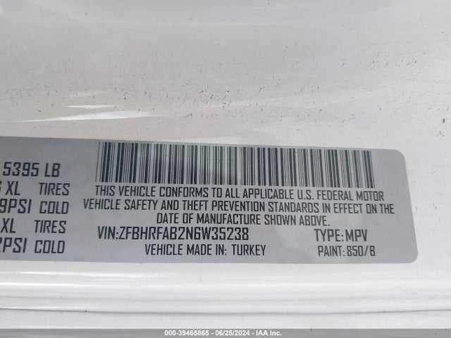 ZFBHRFAB2N6W35238 RAM Promaster City Cargo Van