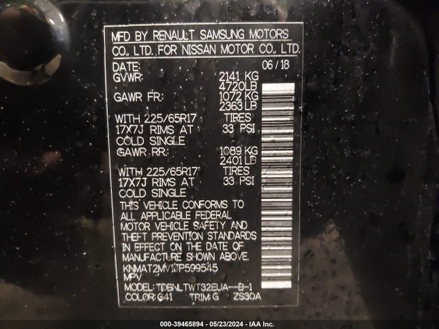 Nissan ROGUE SV 2018 KNMAT2MV1JP599545 Image 9