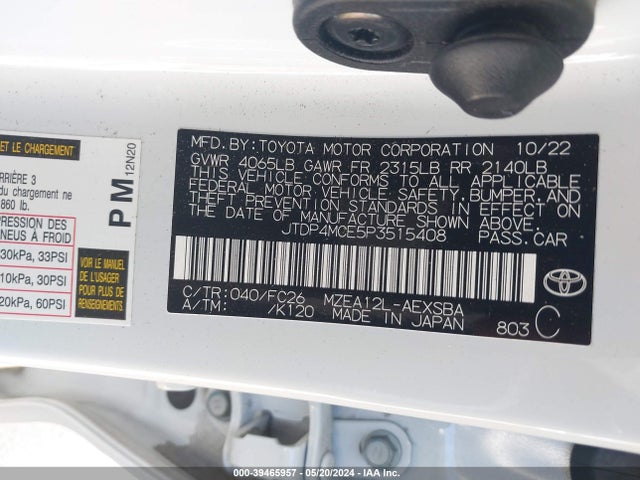 Toyota COROLLA SE 2023 JTDP4MCE5P3515408 Image 9
