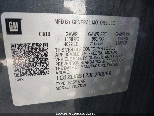 Chevrolet MALIBU LT 2018 1G1ZD5ST2JF208968 Image 9
