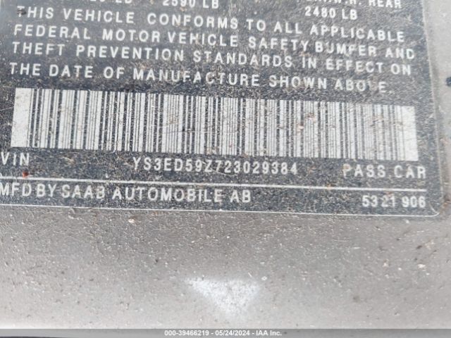 2002 SAAB 9-5 YS3ED59Z723029384 Photo 8