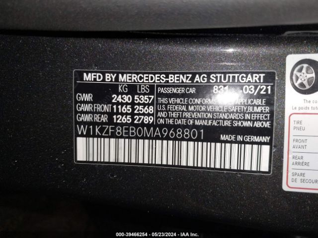 W1KZF8EB0MA968801 Mercedes-Benz E 350 4matic