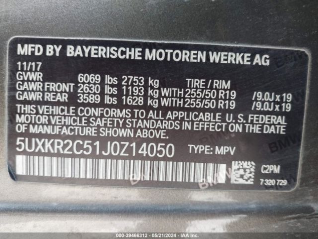 5UXKR2C51J0Z14050 BMW X5 Sdrive35i