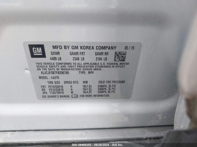 KL4CJFSB7FB206760 Buick Encore Convenience