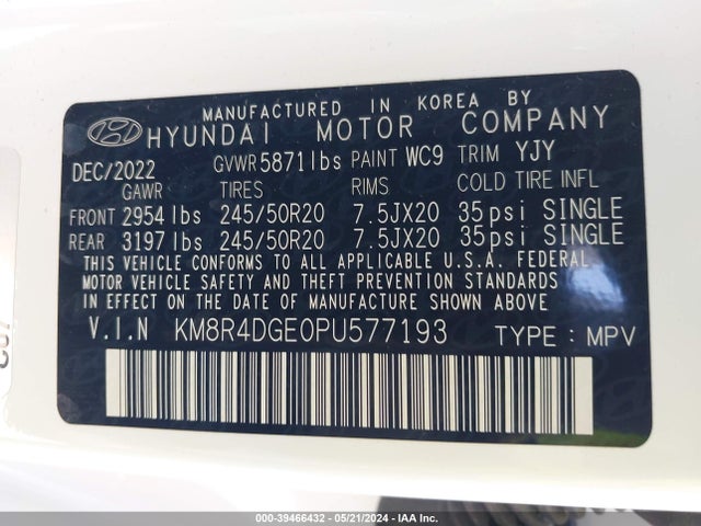 Hyundai Palisade Sel 2023 KM8R4DGE0PU577193 Image 9
