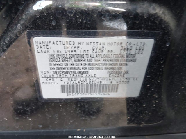 Nissan Kicks S Xtronic Cvt 2022 3N1CP5BV7NL495826 Image 9