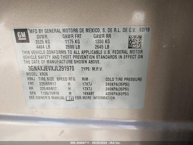 Chevrolet EQUINOX LT 2018 3GNAXJEVXJL291970 Image 9