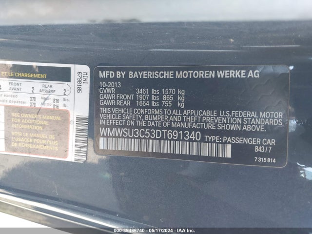 2013 MINI HARDTOP WMWSU3C53DT691340 Photo 8