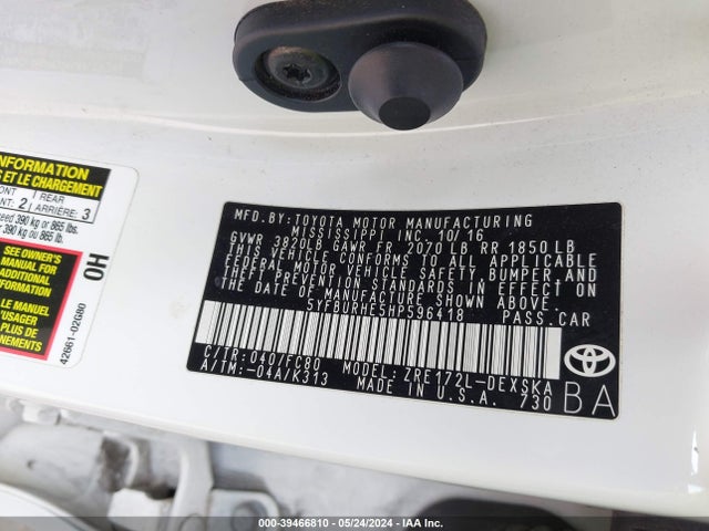 Toyota COROLLA SE 2017 5YFBURHE5HP596418 Image 9