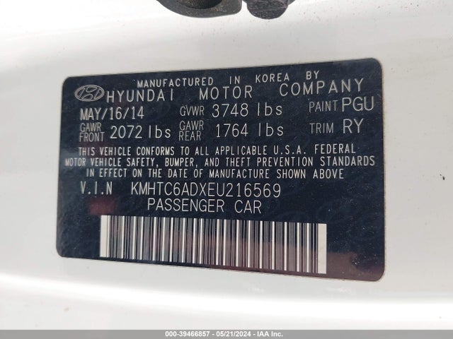 Hyundai Veloster Base W/gray 2014 KMHTC6ADXEU216569 Image 9