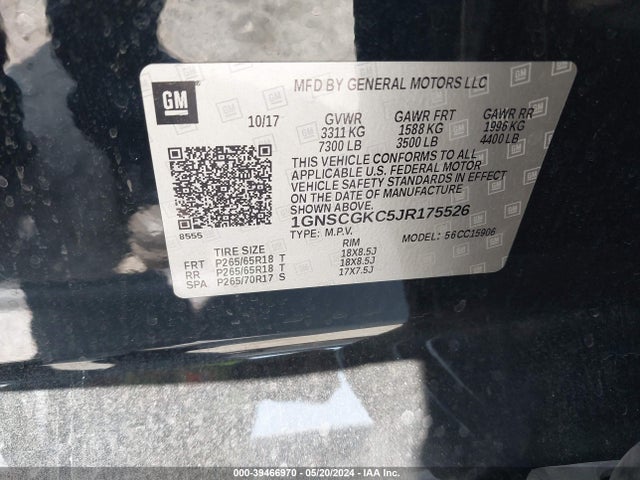 Chevrolet Suburban Ls 2018 1GNSCGKC5JR175526 Image 9
