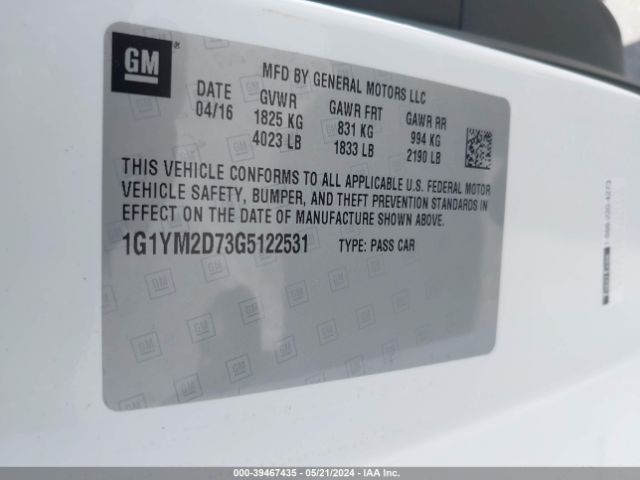 1G1YM2D73G5122531 Chevrolet Corvette Stingray Z51