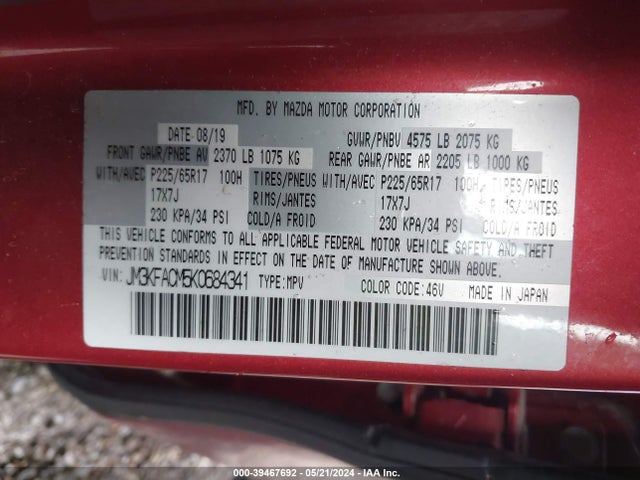 Mazda Cx-5 Touring 2019 JM3KFACM5K0684341 Image 9