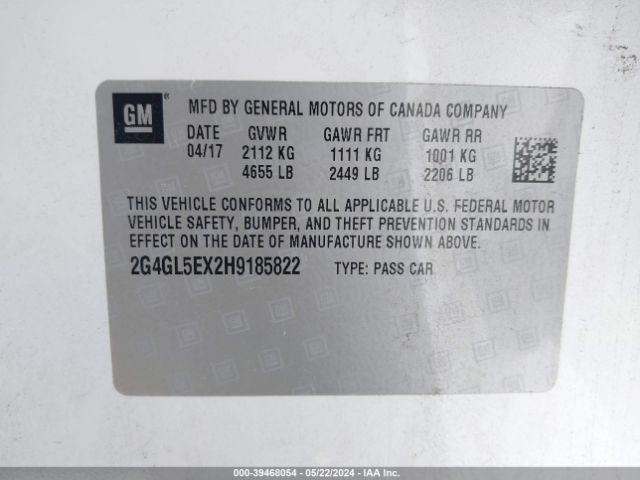 2G4GL5EX2H9185822 Buick Regal Turbo Sport Touring