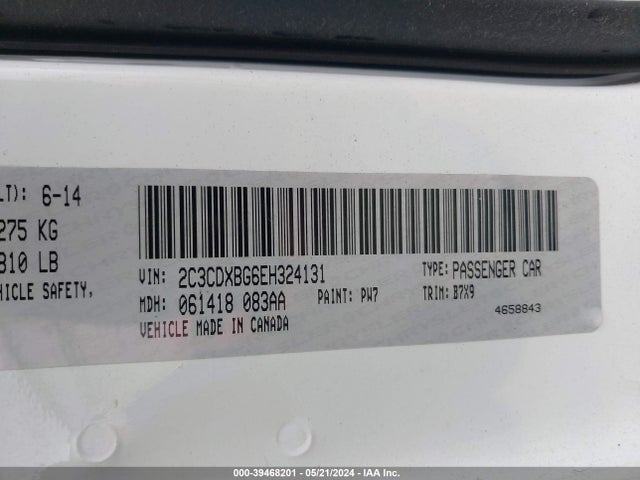 Dodge Charger Se 2014 2C3CDXBG6EH324131 Image 9