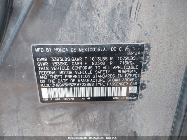 Honda FIT LX 2015 3HGGK5H52FM722888 Image 9