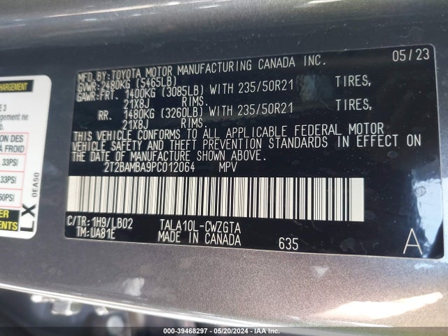 Lexus Rx 350 Premium Plus 2023 2T2BAMBA9PC012064 Image 9