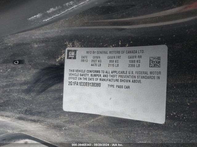 Chevrolet Camaro 2ls 2014 2G1FA1E33E9138380 Image 9