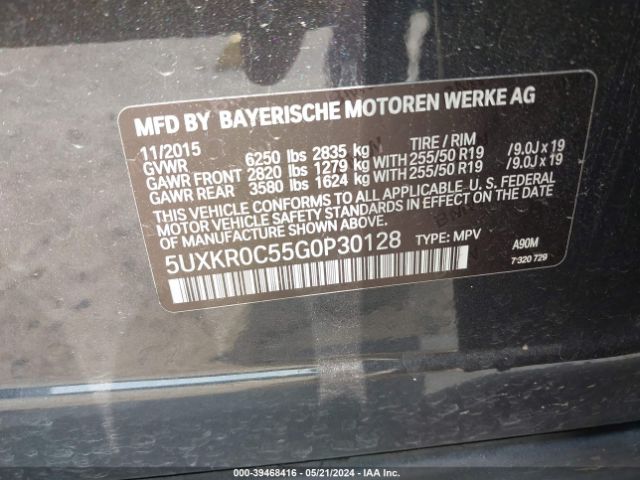 5UXKR0C55G0P30128 BMW X5 Xdrive35i