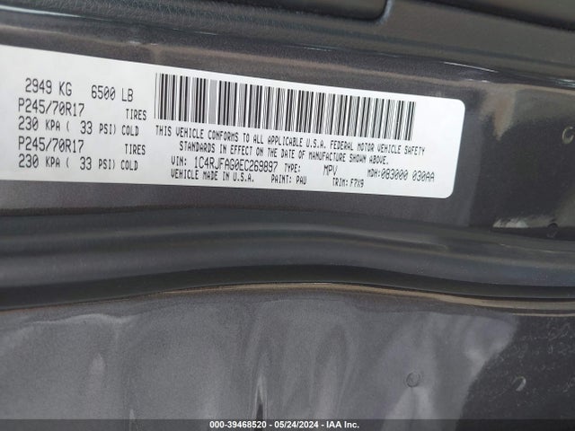 1C4RJFAG0EC269897 Jeep Grand Cherokee Laredo