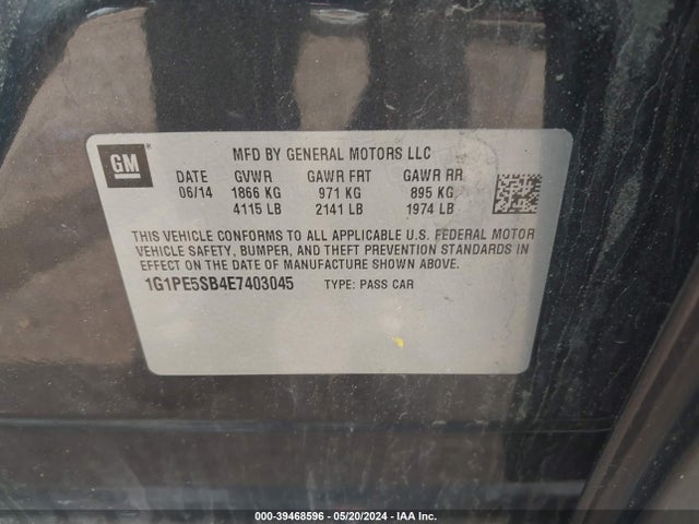 Chevrolet Cruze 2lt Auto 2014 1G1PE5SB4E7403045 Image 9