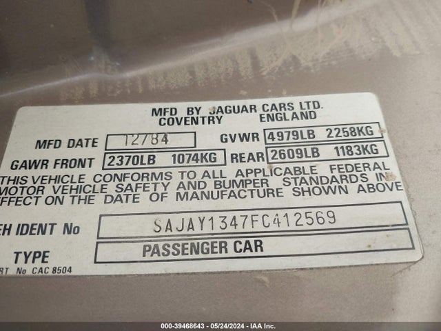 1985 JAGUAR XJ6 SAJAY1347FC412569 Photo 8