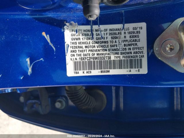 19XFC2F69KE032738 Honda Civic Lx