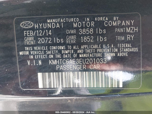 Hyundai Veloster Turbo W/black 2014 KMHTC6AE3EU201033 Image 9