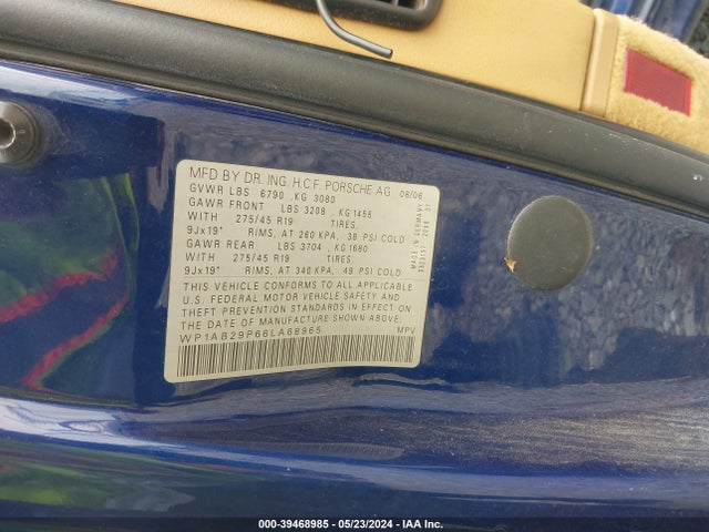 2006 PORSCHE CAYENNE WP1AB29P66LA68965 Photo 8