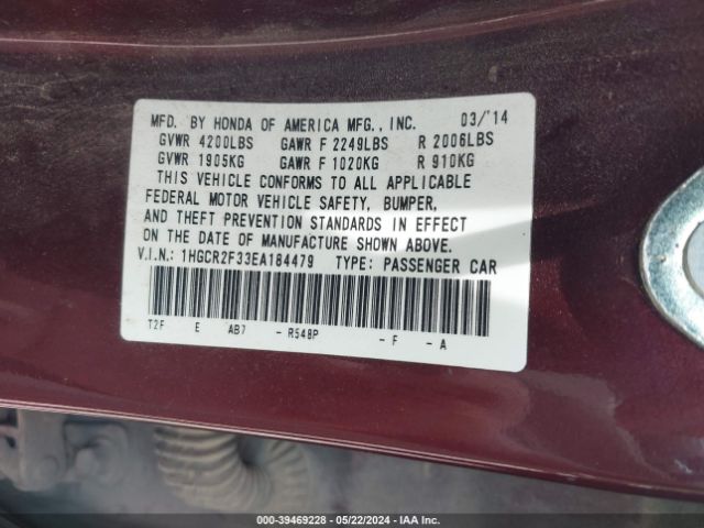 1HGCR2F33EA184479 Honda ACCORD LX
