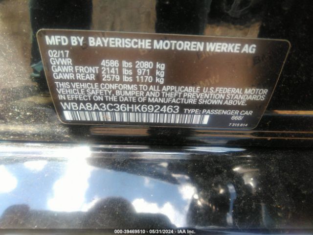WBA8A3C36HK692463 BMW 320i Xdrive