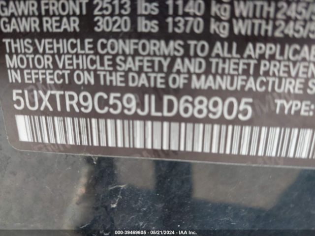 5UXTR9C59JLD68905 BMW X3 Xdrive30i