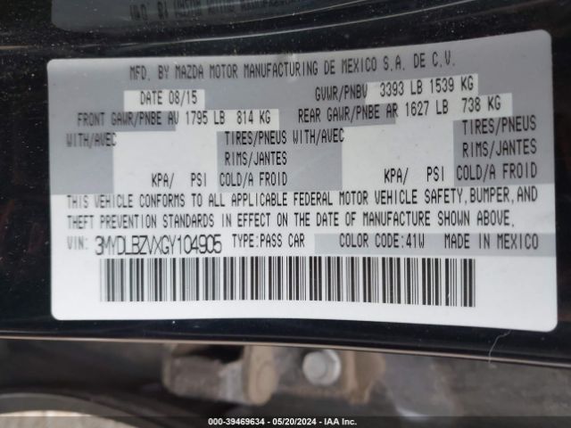 3MYDLBZVXGY104905 Scion IA