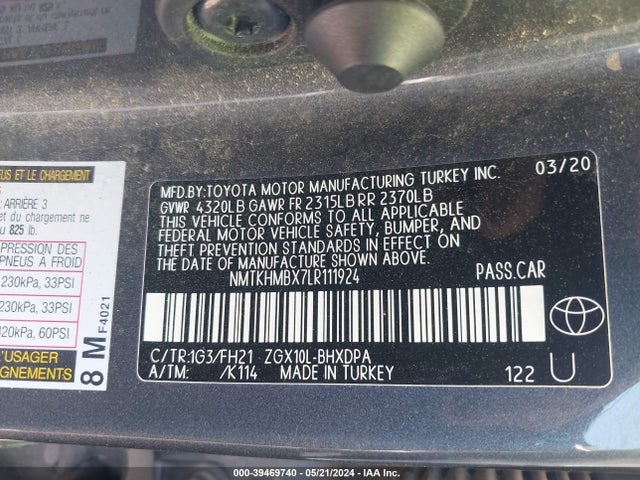 Toyota C-HR LE 2020 NMTKHMBX7LR111924 Image 9