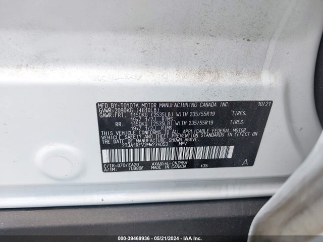 Toyota Rav4 Xle Premium 2021 2T3A1RFV2MW234053 Image 9