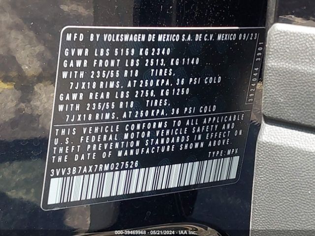 3VV3B7AX7RM027526 Volkswagen Tiguan 2.0t Se